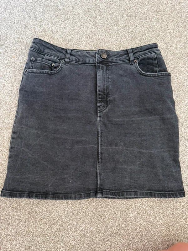 ASOS ASOS Black Denim Skirt UK14