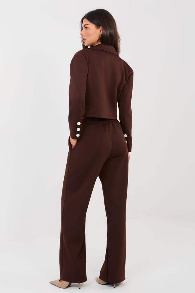 Love Lace Love Lace Women's Buttery Soft Blazer & Trouser Set in Brown - 3