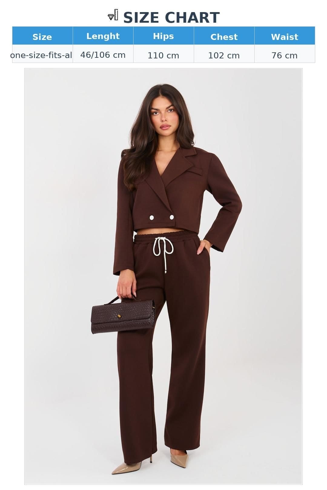 Love Lace Love Lace Women's Buttery Soft Blazer & Trouser Set in Brown - 4