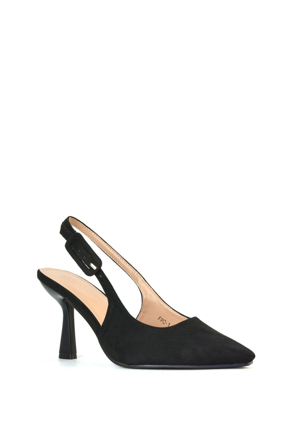 XY London XY London Women's 'Betty' Stiletto High Heel Shoes With Slingbacks in Jet Black - 2