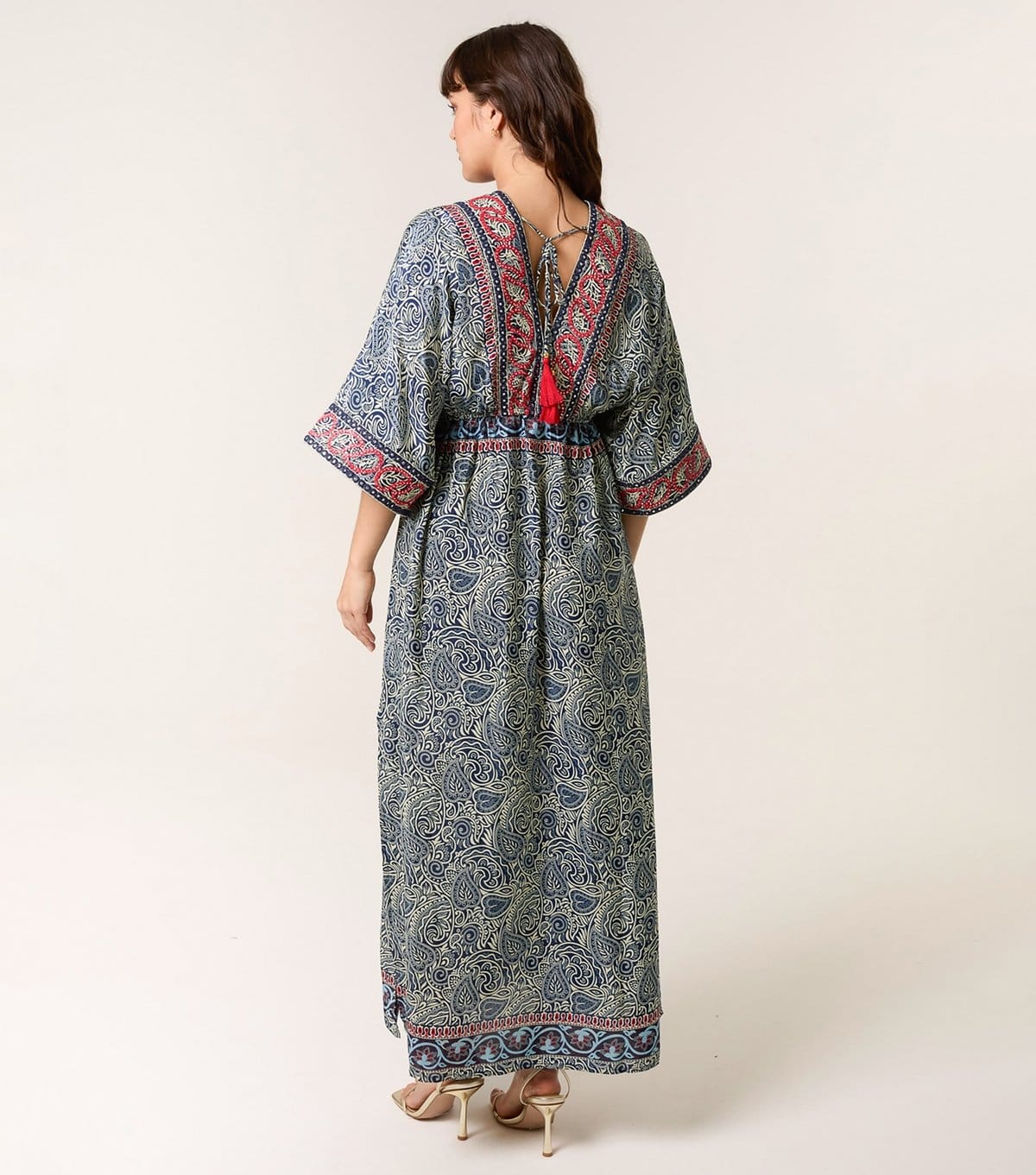 Blue Vanilla Women's Navy Embellished Kimono Dress Blue Vanilla New Look - 4