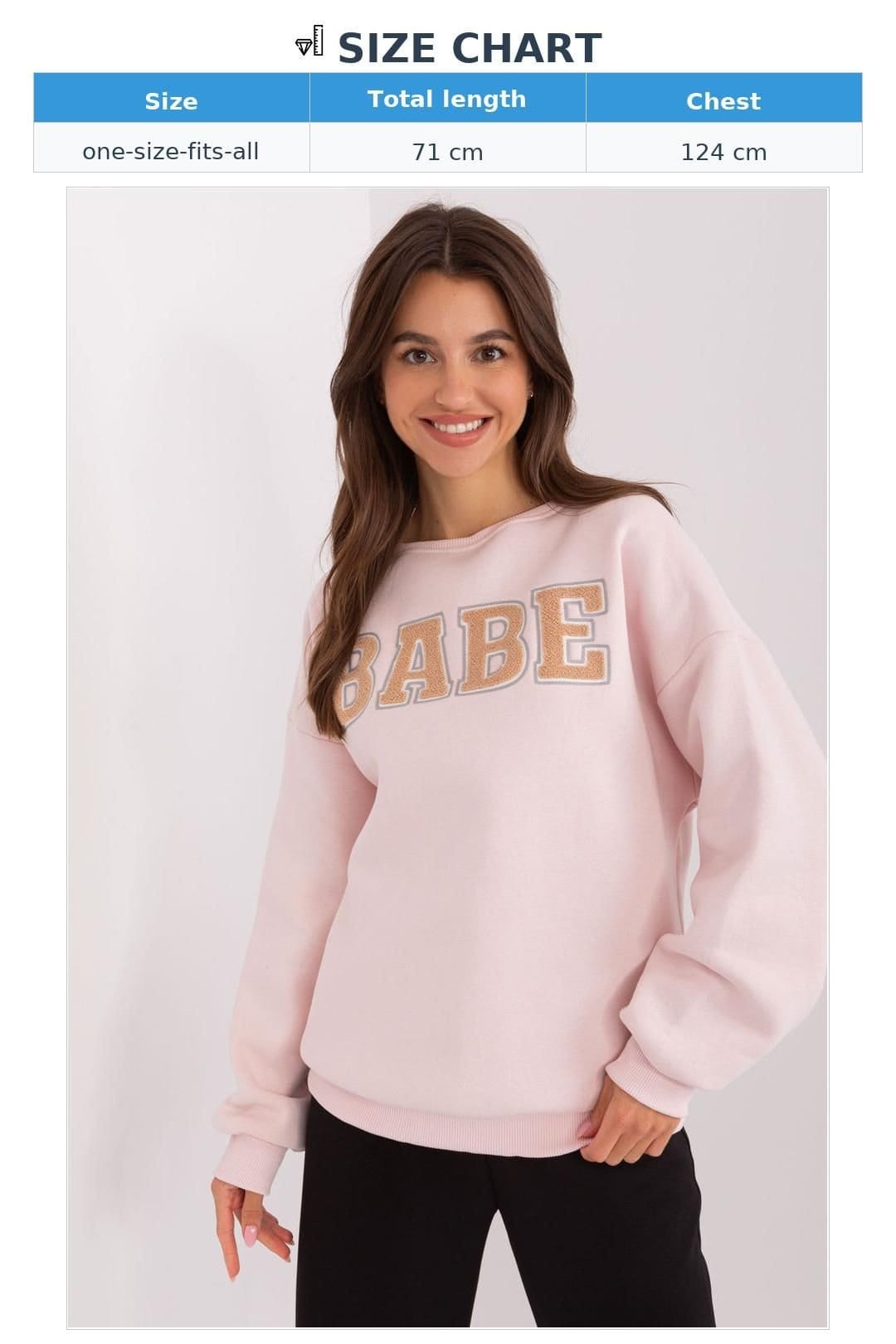 Love Lace Love Lace Women's Cotton Blend Pullover Sweatshirt Front Print in Pink - 4