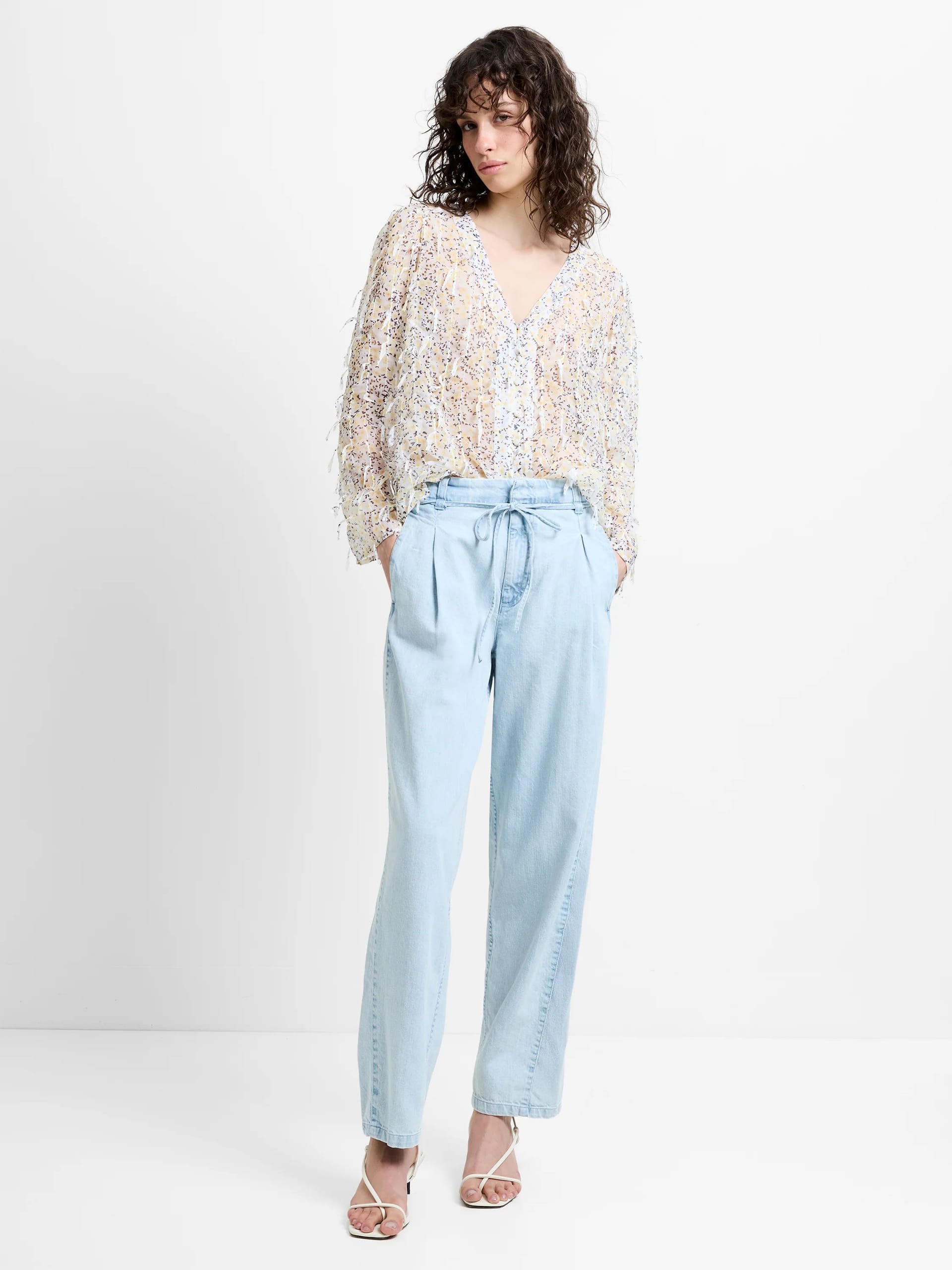 French Connection Blue Denim Tapered Leg Jeans