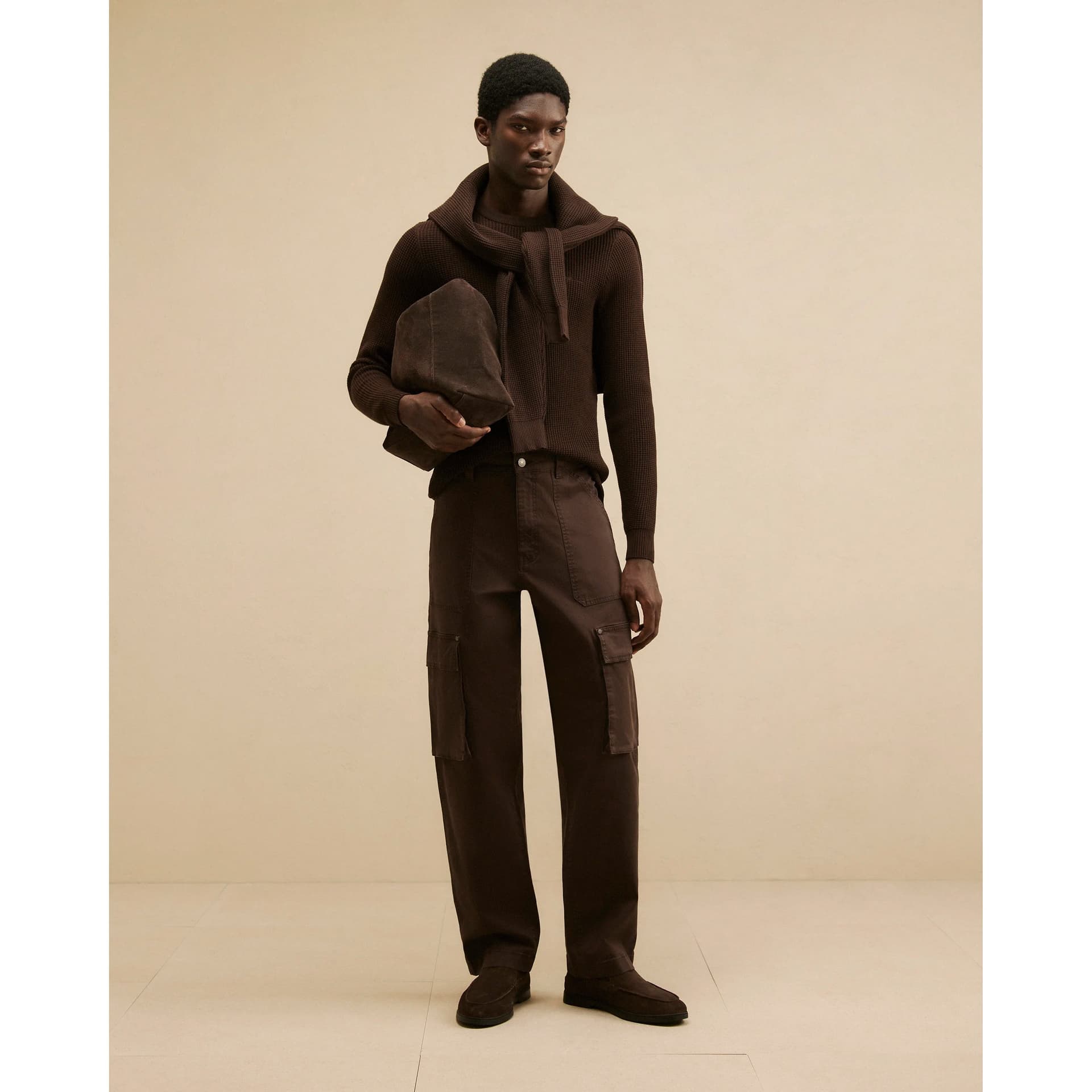 River Island Mens River Island Brown Loose Fit Cargo Trousers