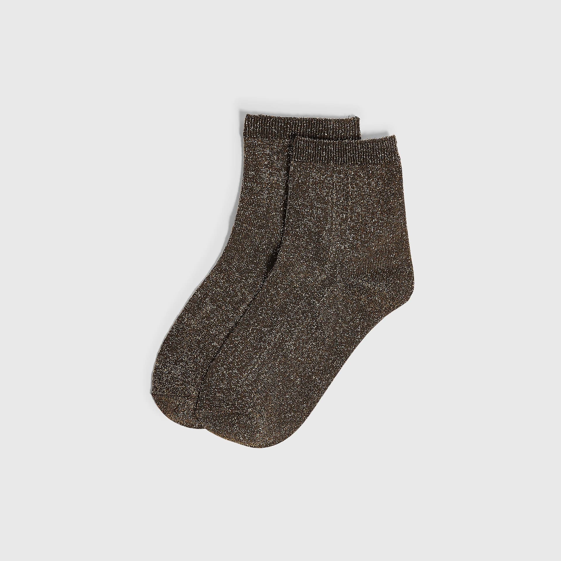 River Island River Island Womens Gold Glitter Socks
