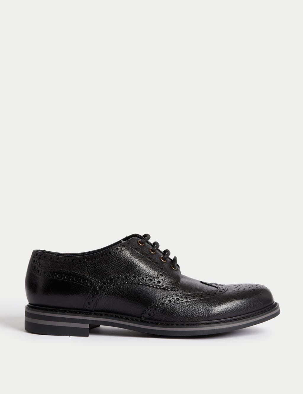 Marks & Spencer M&S Wide Fit Leather Brogues Black