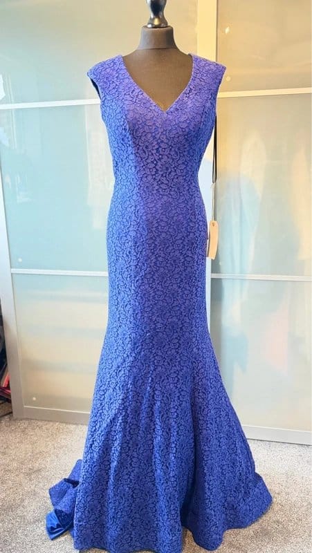To The Nines To the nines royal blue lace detail fishtail dress with a little sparkle size UK 10 - 1