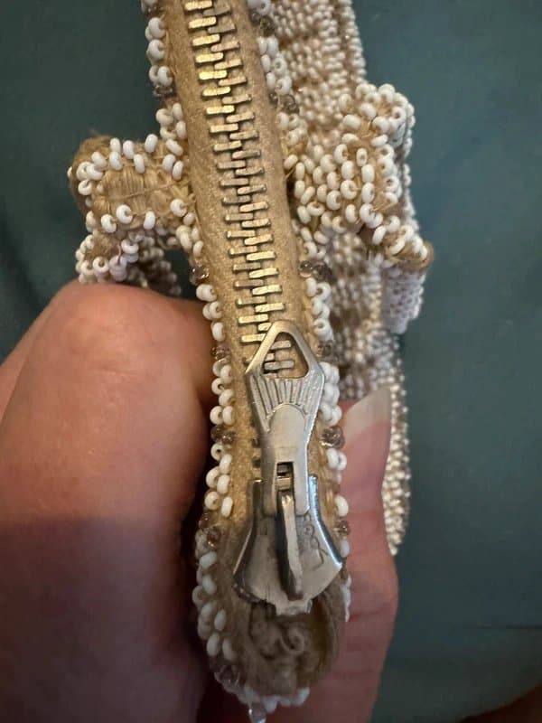 Source Unknown Vintage 1930s/1940s Art Deco Czech Micro-Beaded Wristlet Evening Purse/Bridal Bag