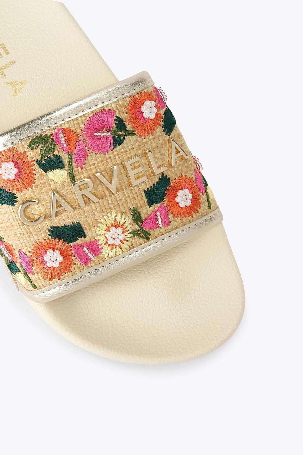 Carvela Carvela Women's 'Sorrento Embroidery Slide' Sandals - 4