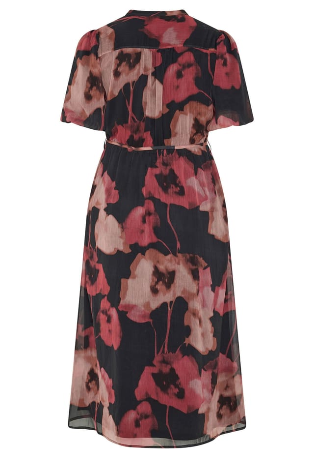 Yours Yours Women's Puff Sleeve Shirt Dress in Red - 3