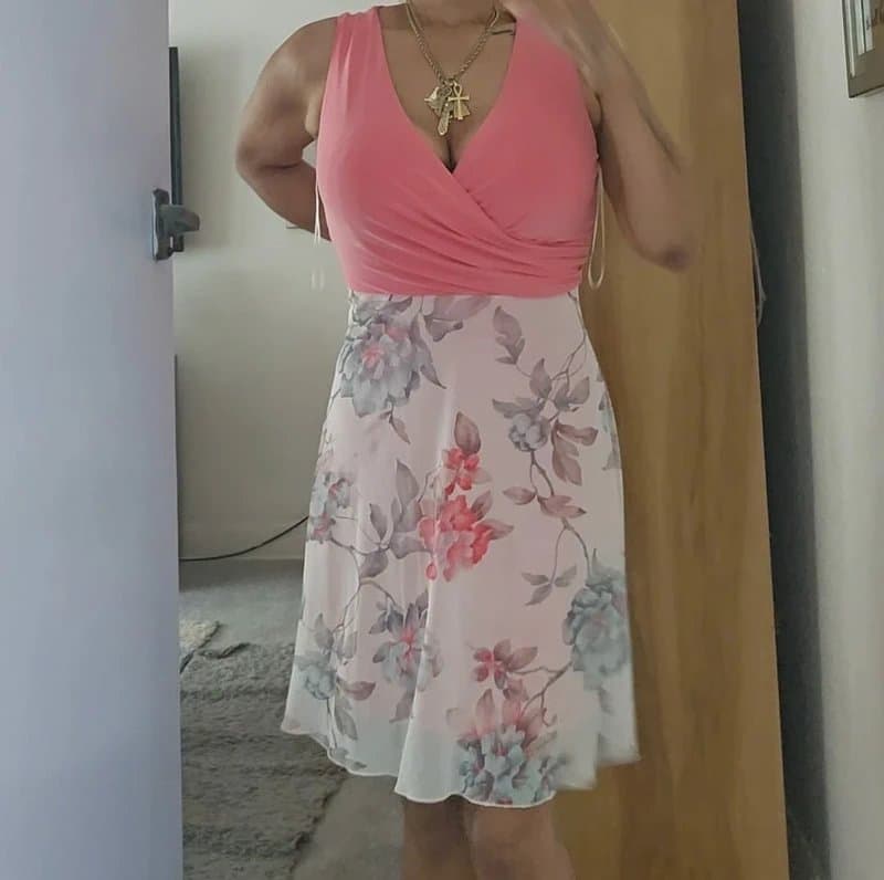 Bodyflirt Coral layered skater summer dress