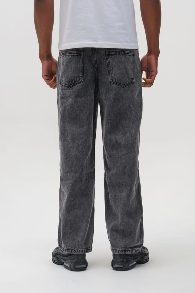 BCouture BCouture Men's Loose Fit Rigid Denim Jeans in Charcoal - 3