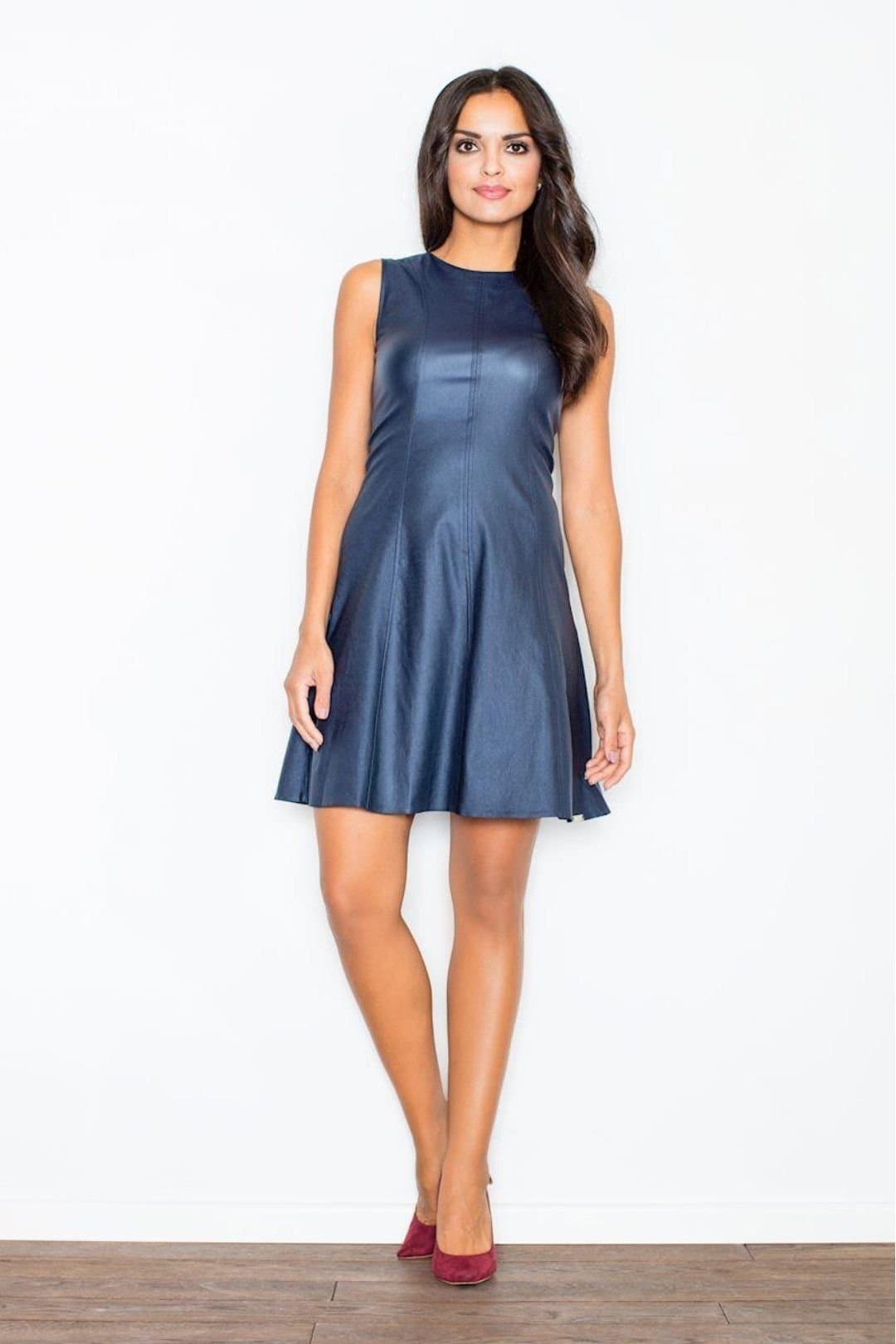 Love Lace Love Lace Women's Evening Sleeveless Fitted Dress Elastic Waxed in Blue