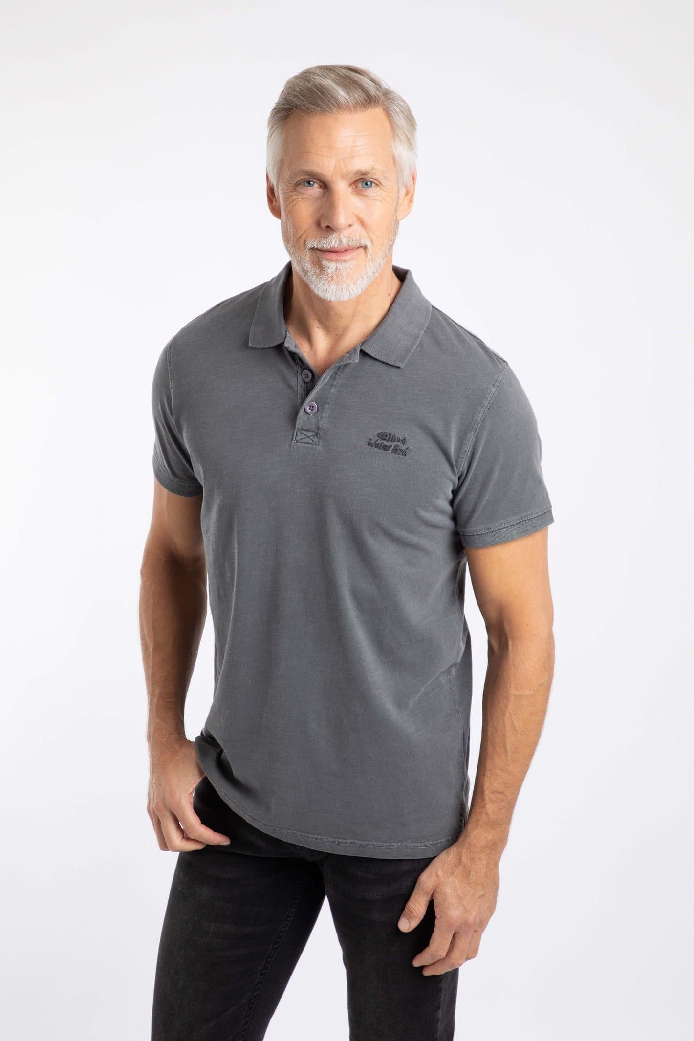 Weird Fish Weird Fish Men's Indy Polo Shirt in Charcoal