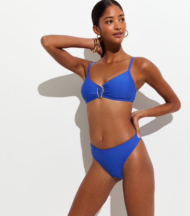 New Look Women's Bright Blue High Leg Hipster Bikini Bottoms New Look - 3