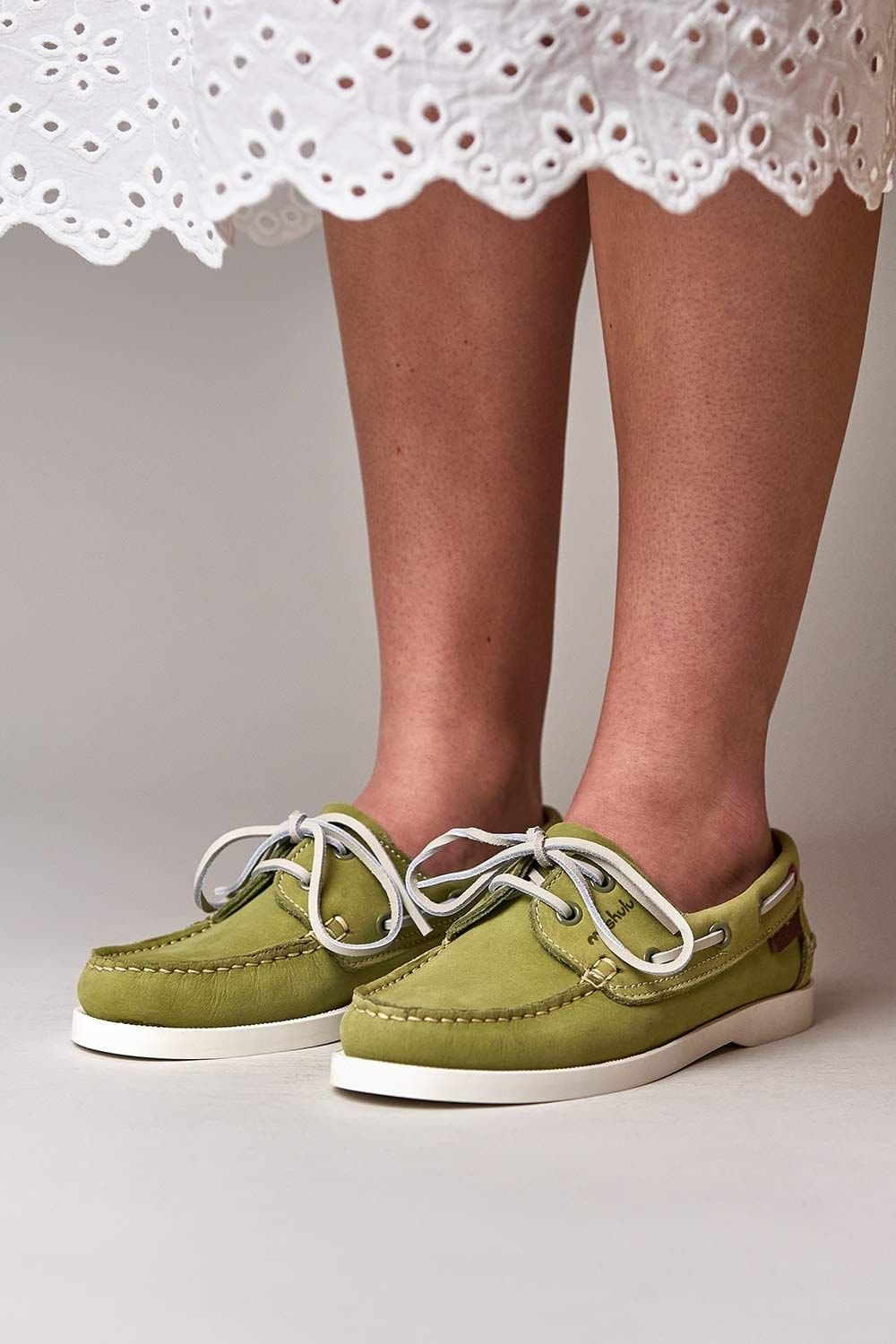 Moshulu Moshulu Women's 'Salcombe 3' Boat Shoes in Pale Green