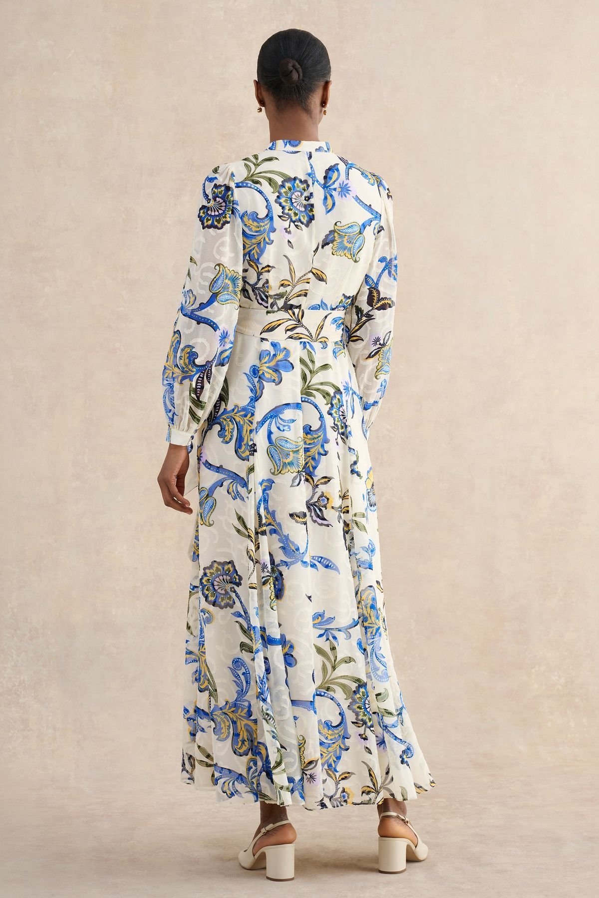 Hobbs London Hobbs London Women's Shanice Belted Maxi Shirt Dress in Cream - 4