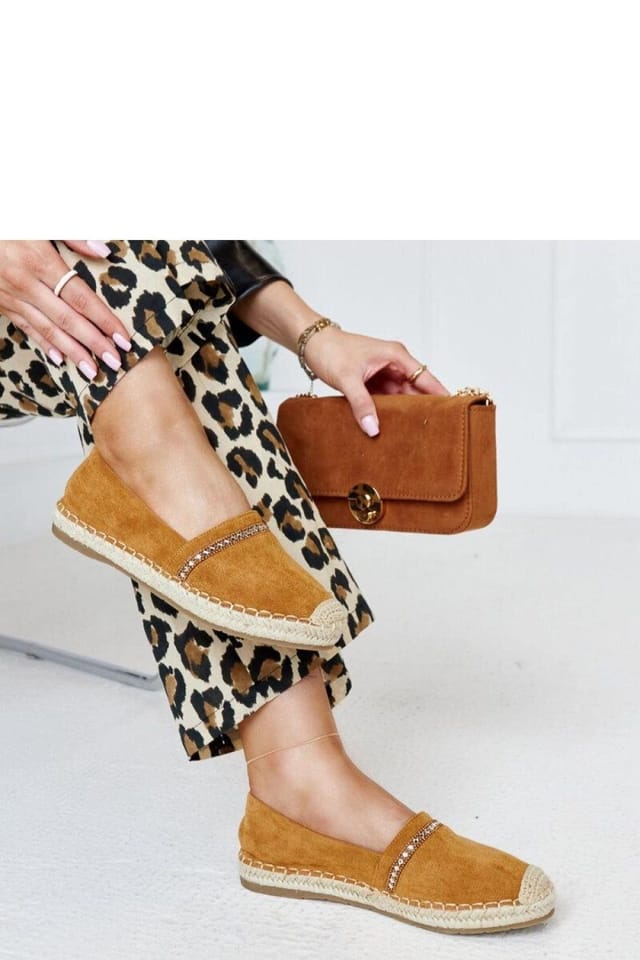 Love Lace Love Lace Women's Abia Espadrille Slip On Rubber Sole with Zircon Detail Summer in Brown - 2