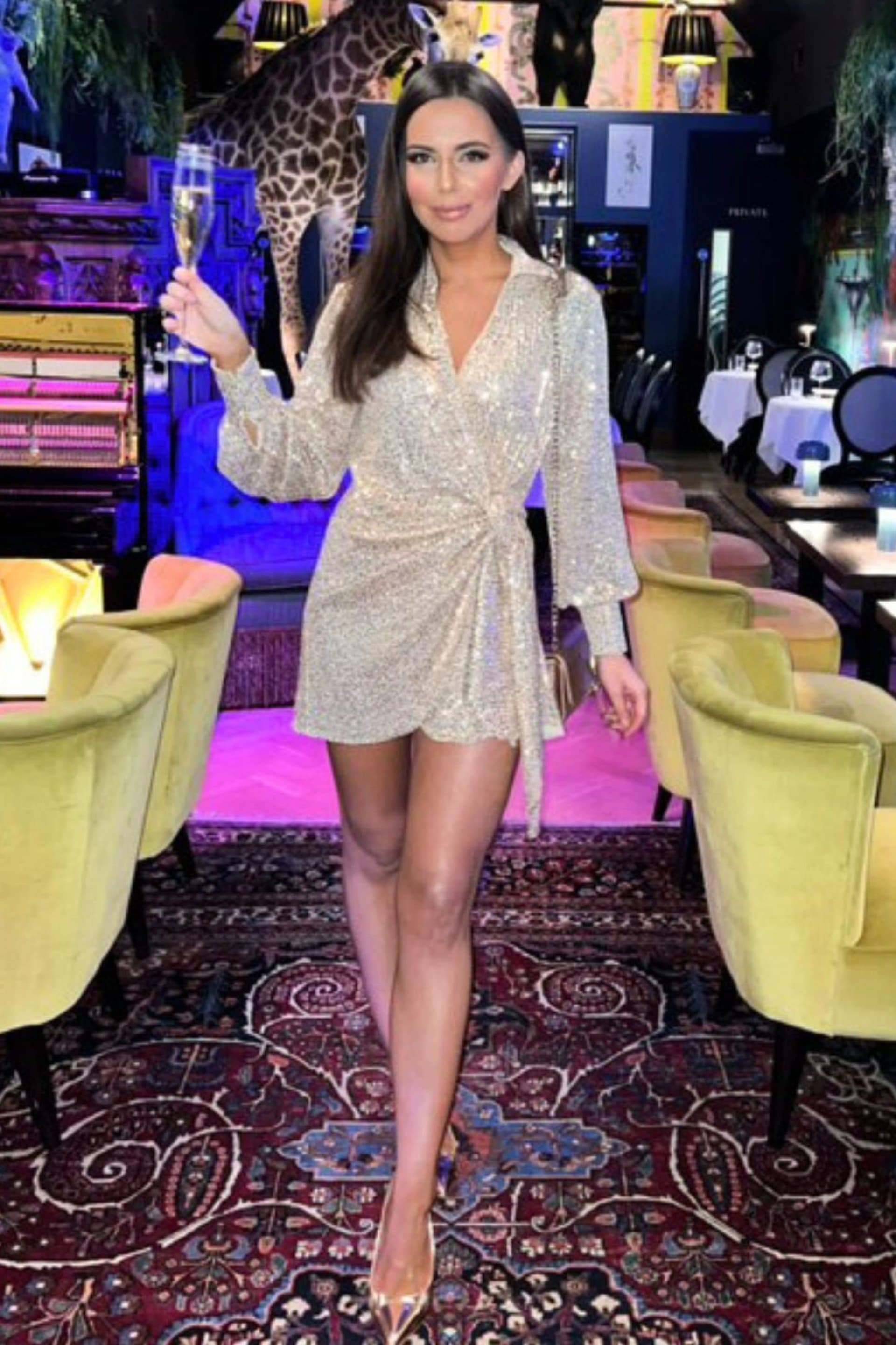 Style Cheat Style Cheat Women's Aimee Balloon Sleeve Shirt Dress / Gold