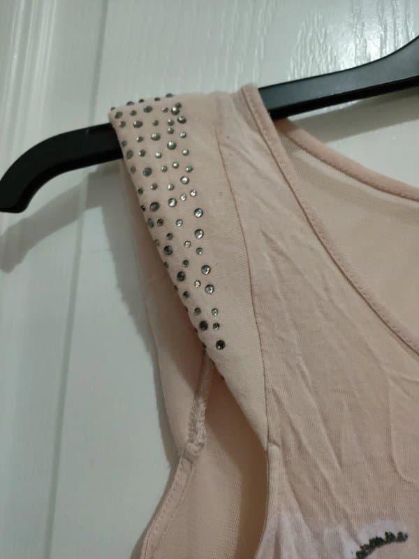 Bershka Bershka pink diamonte top size small box 8