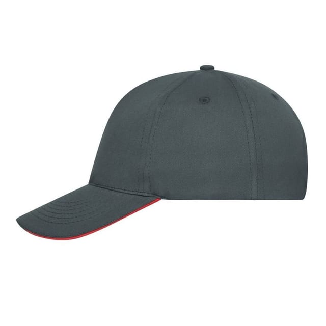 Myrtle Beach Myrtle Beach Men's 5 Panel Cotton Sandwich Peak Cap in Dark Grey - 3
