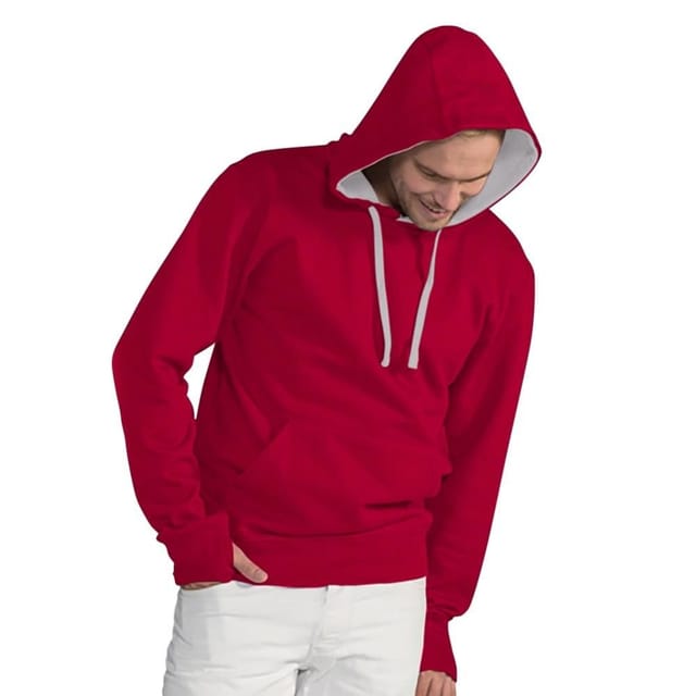 SG SG Men's Contrast Hooded Sweatshirt Hoodie in Red - 2