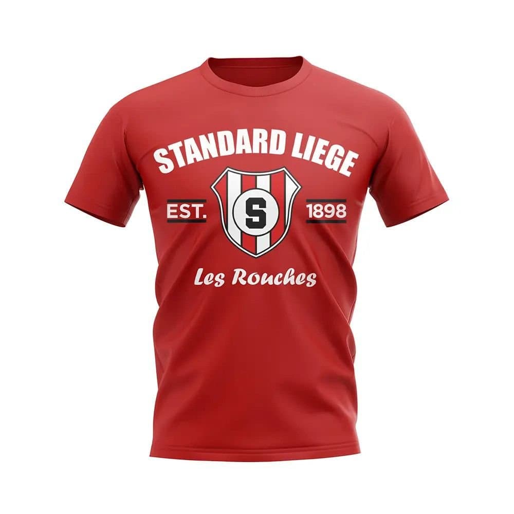 Standard Liege Standard Liege Men's Personalised Established Football T-Shirt in Red