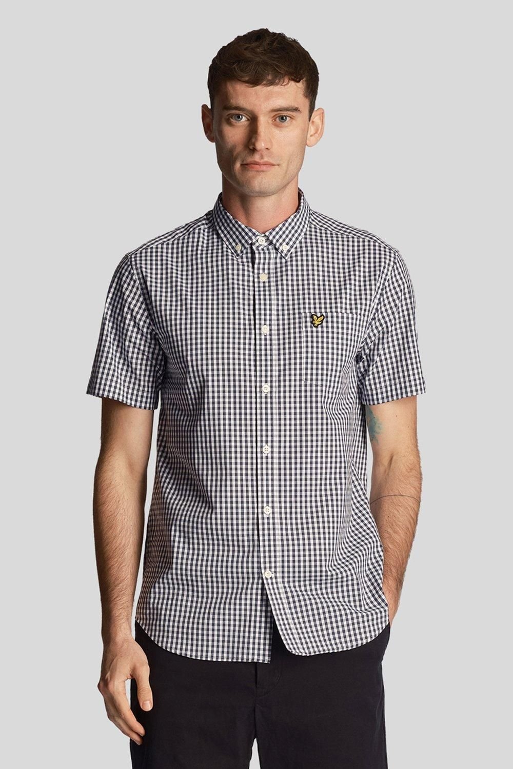 Lyle & Scott Lyle & Scott Men's Gingham Short Sleeve Shirt Navy - 1