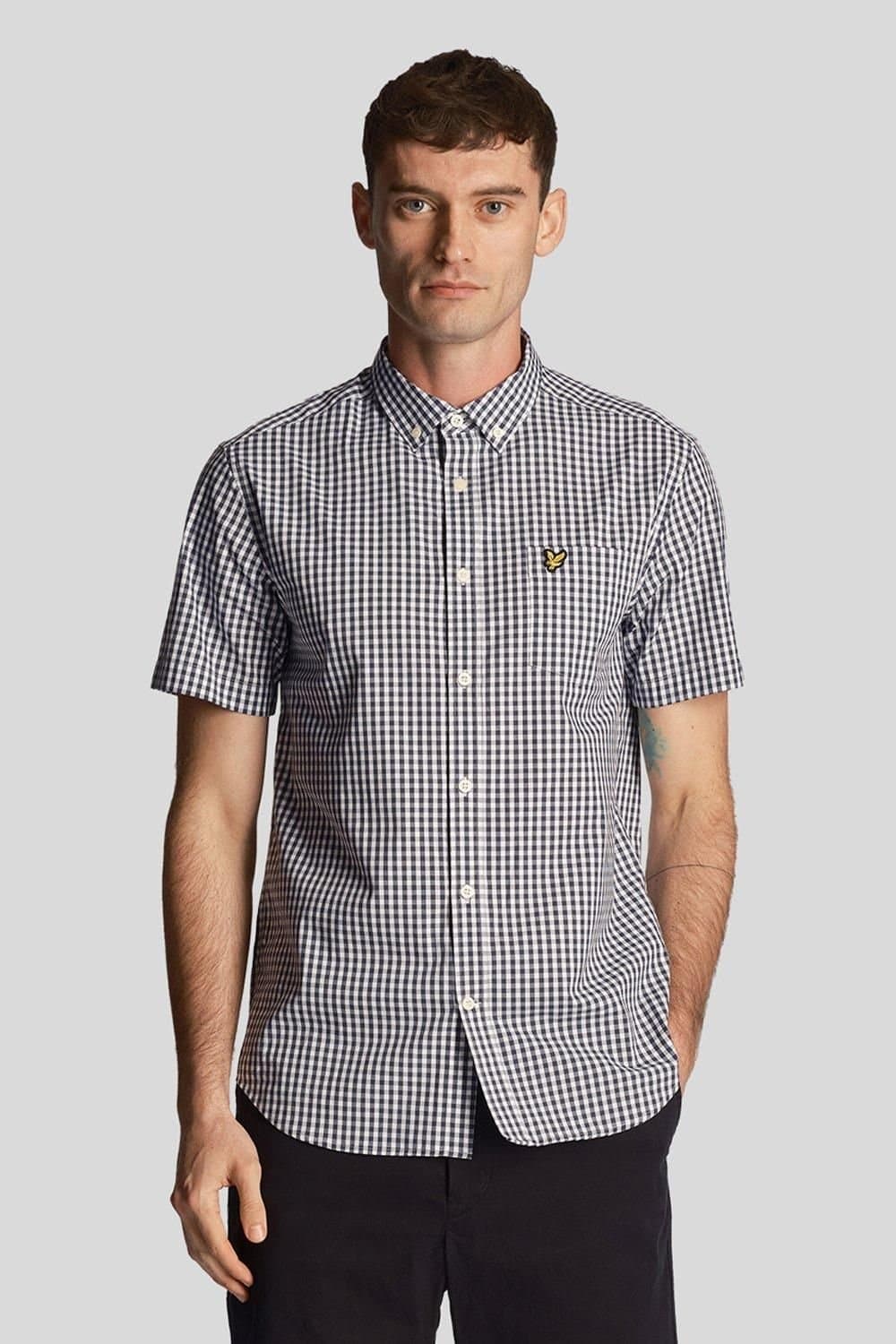 Lyle & Scott Lyle & Scott Men's Gingham Short Sleeve Shirt Navy
