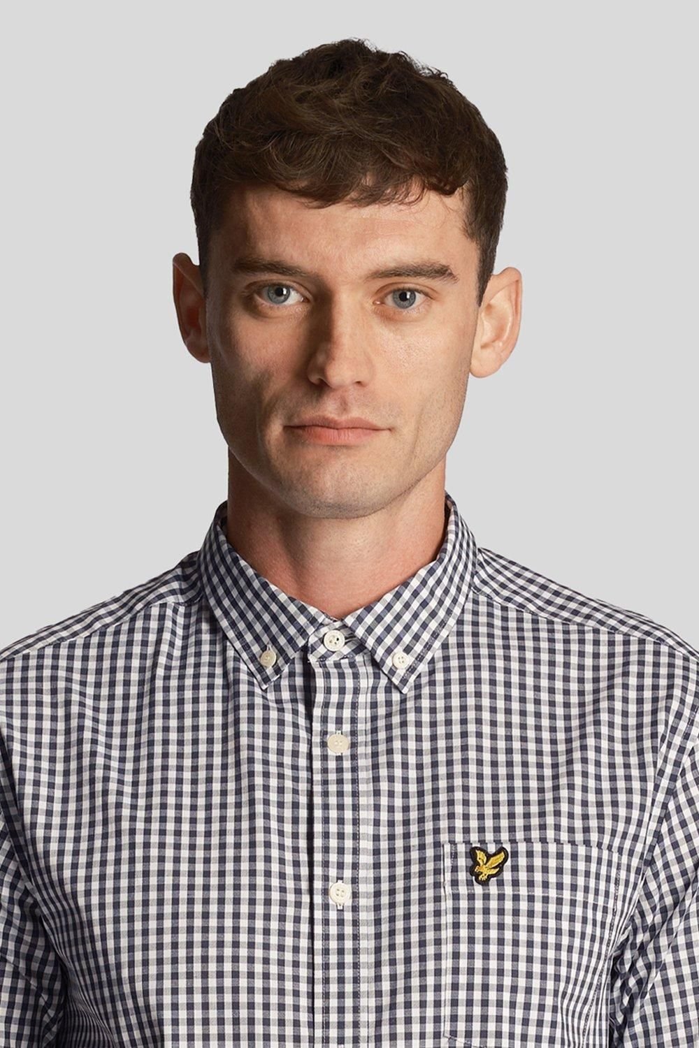 Lyle & Scott Lyle & Scott Men's Gingham Short Sleeve Shirt Navy - 4