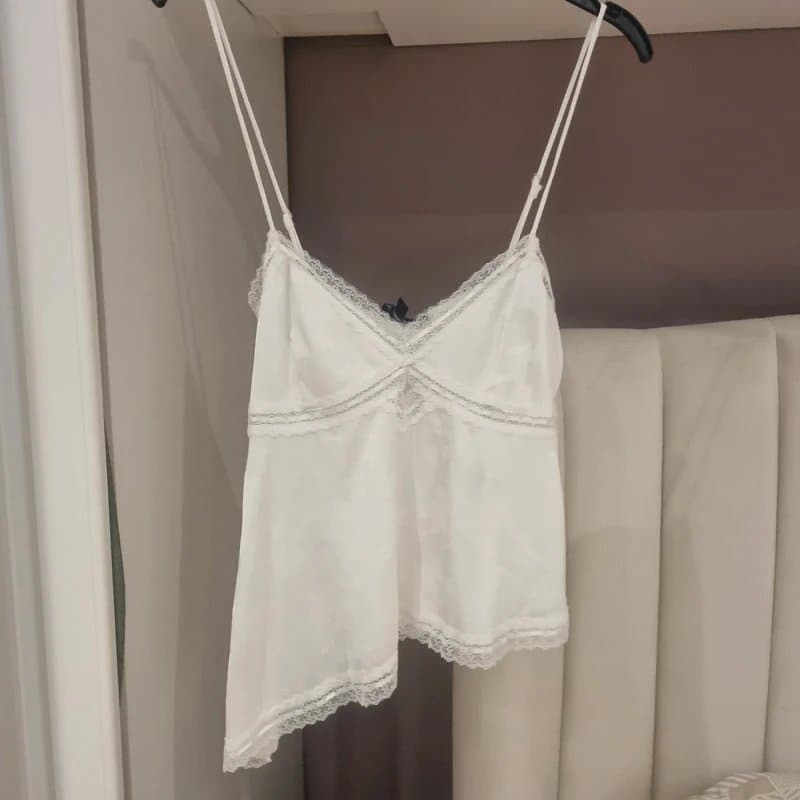 Bershka White satin cami top