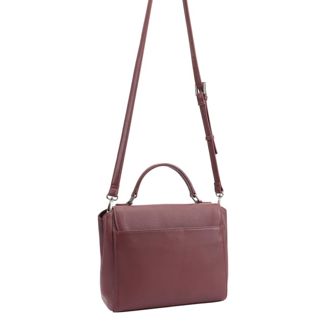Paul Costelloe Paul Costelloe Women's Shamali Leather Shoulder Bag in Wine - 2