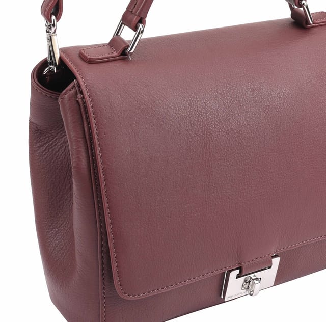 Paul Costelloe Paul Costelloe Women's Shamali Leather Shoulder Bag in Wine - 3