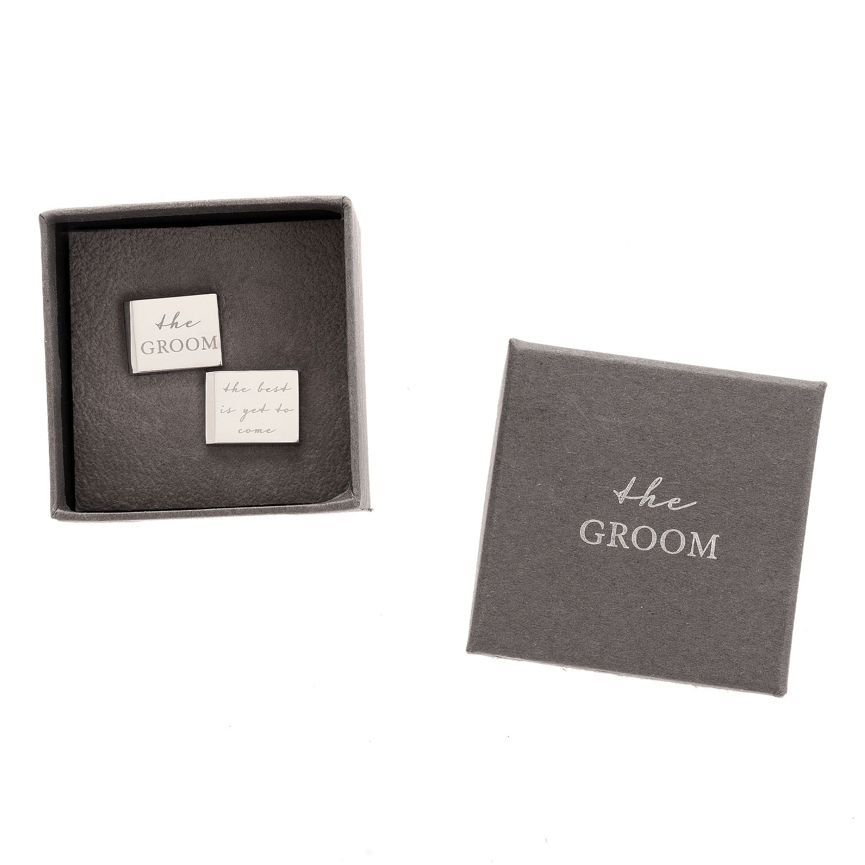 Amore by Juliana Amore by Juliana Men's Pair of Cufflinks Groom in Metallic Silver - 2