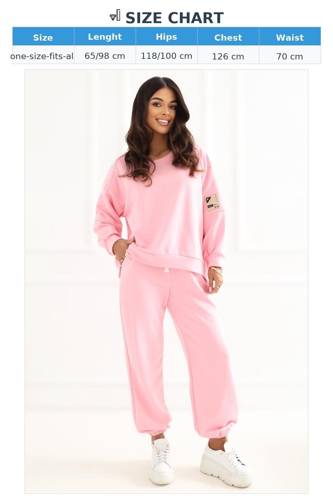 Love Lace Love Lace Women's Cotton Elastane Hoodie & Jogger Set in Pink - 4