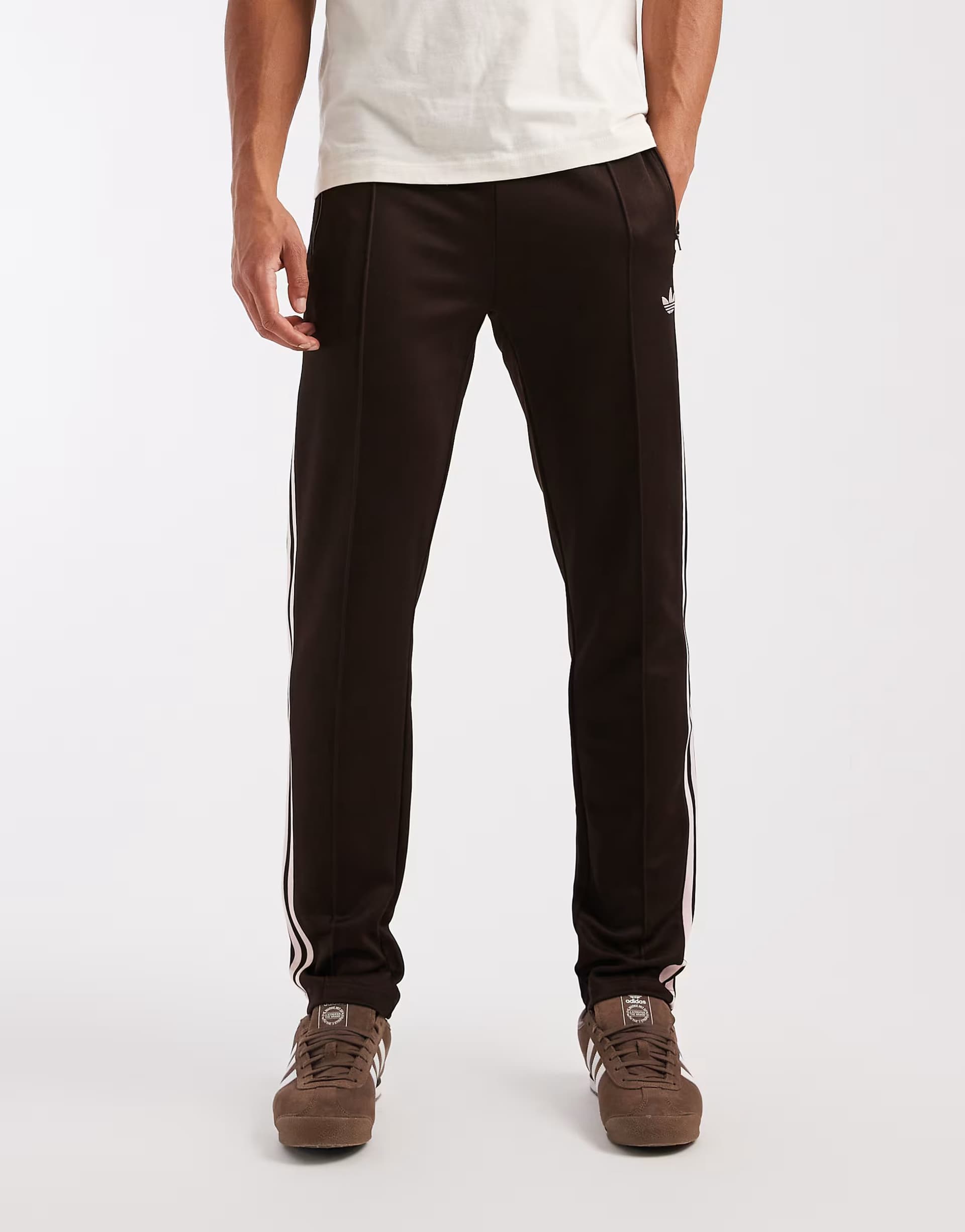 ASOS adidas Originals Classic track pants in brown and pink