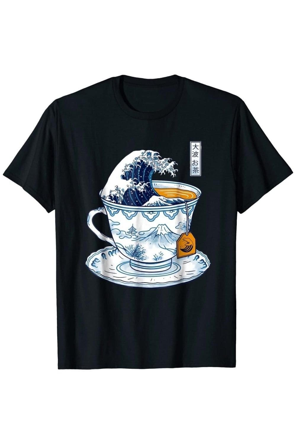 Vincent Trinidad Vincent Trinidad Men's The Great Kanagawa Tea T-Shirt in Black - 1