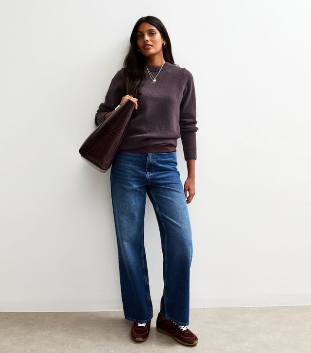 New Look Women's Purple Crew Neck Knit Jumper New Look - 3