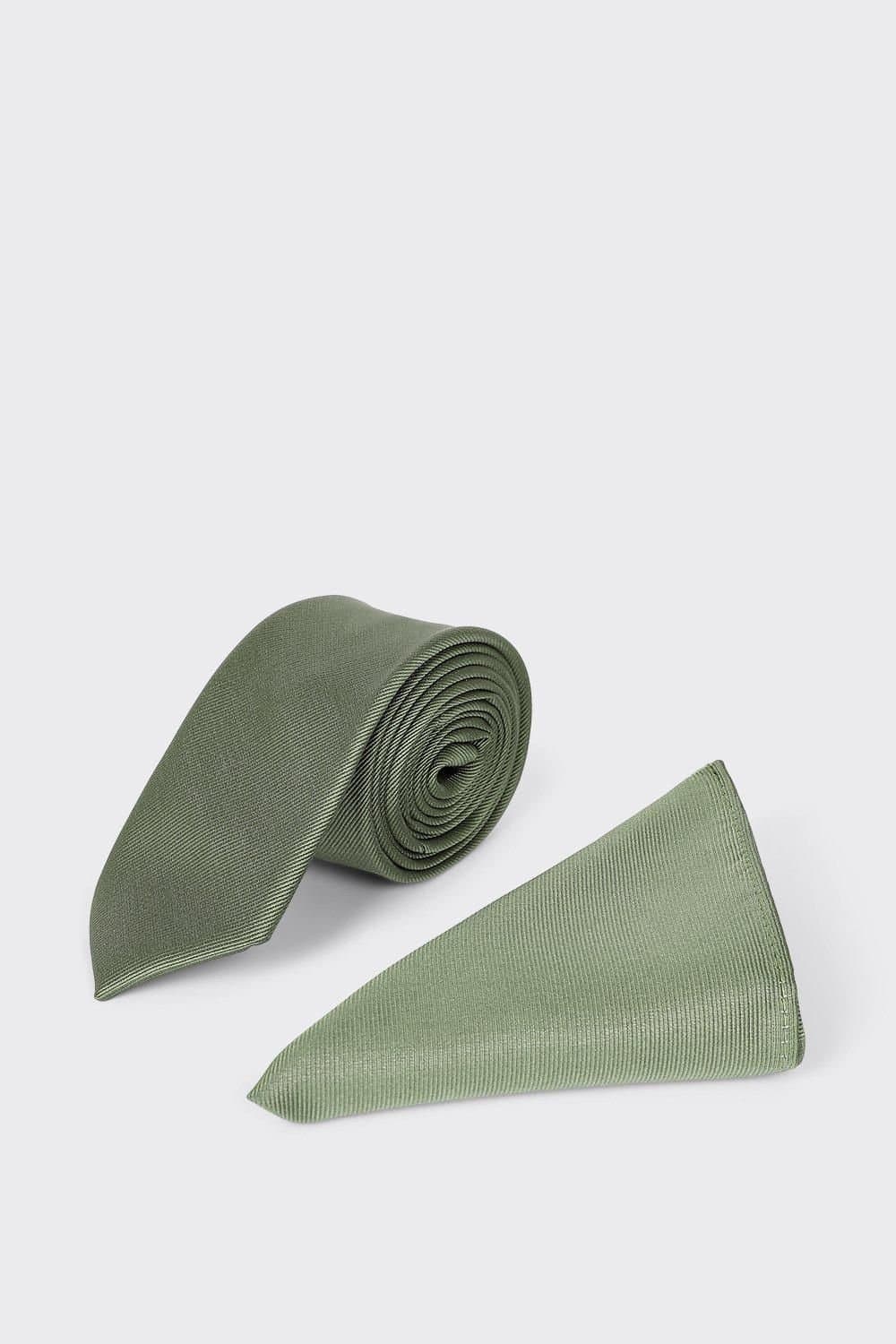 Burton Burton Men's Khaki Tie & Pocket Square Set