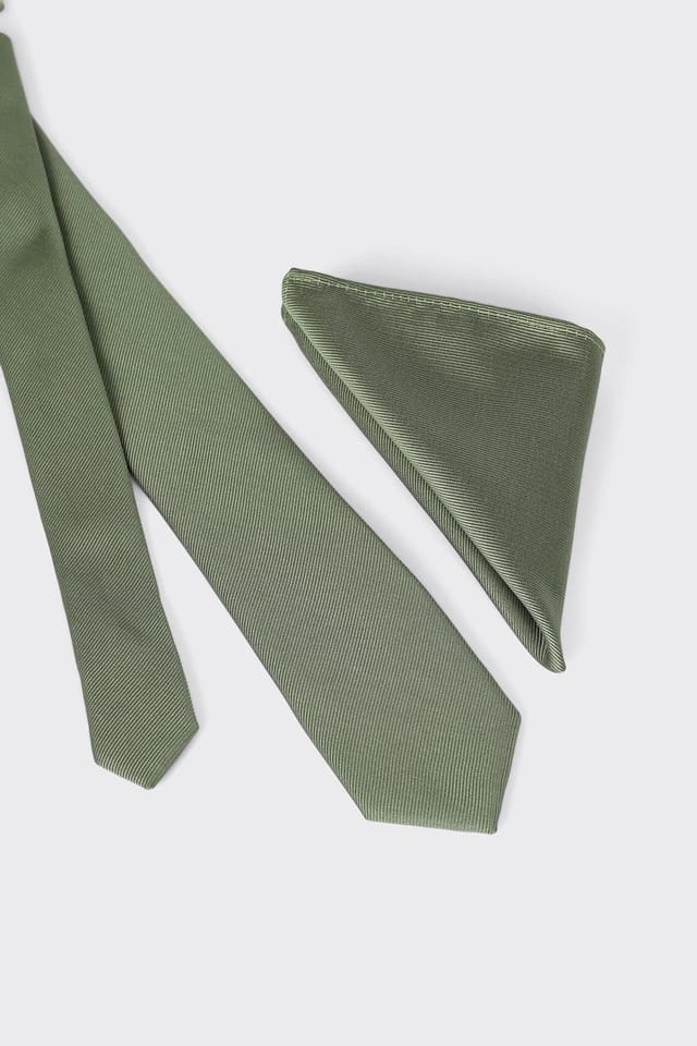 Burton Burton Men's Khaki Tie & Pocket Square Set - 2