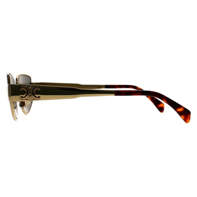 Celine Celine Women's Cat Eye Shiny Endura Gold Green Metal Triomphe CL40293U - 3