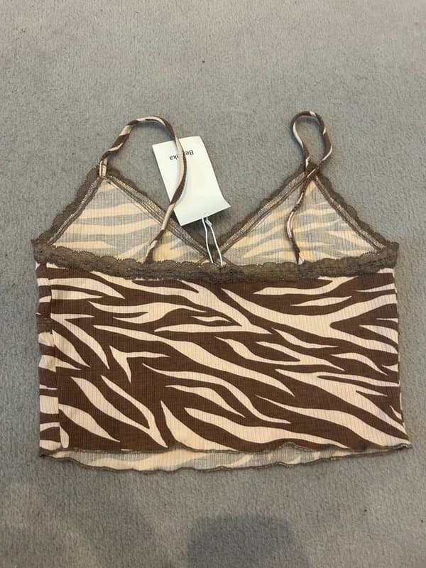 Bershka Zebra Print lace Berska vest top