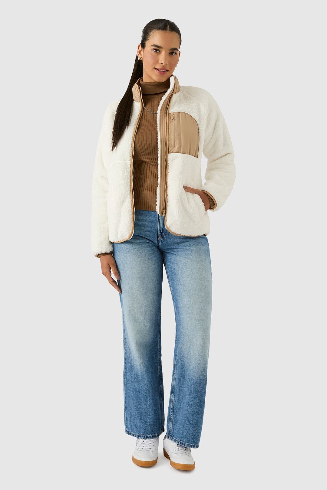 Reebok Reebok Women's Double Monkey Fleece in Cream - 3