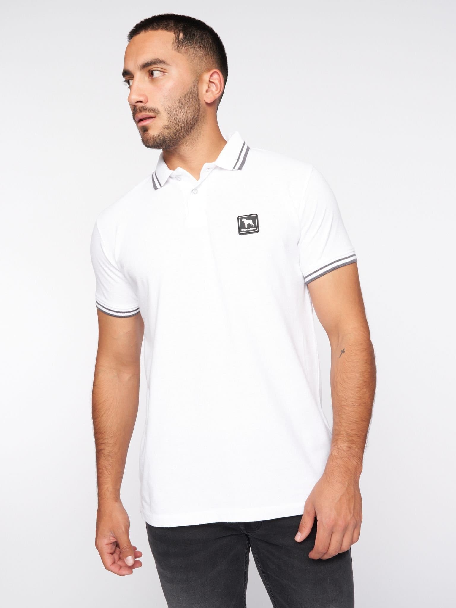 One True Saxon One True Saxon White Cotton Polo Shirt for Men