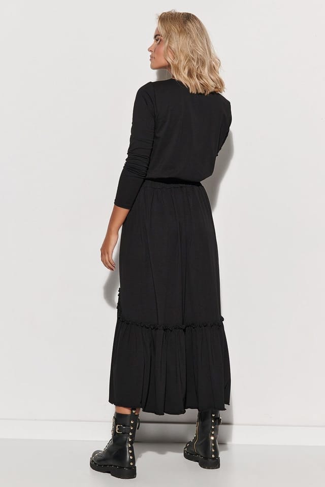 Love Lace Love Lace Women's Maxi Dress with Fancy Frills in Black - 2