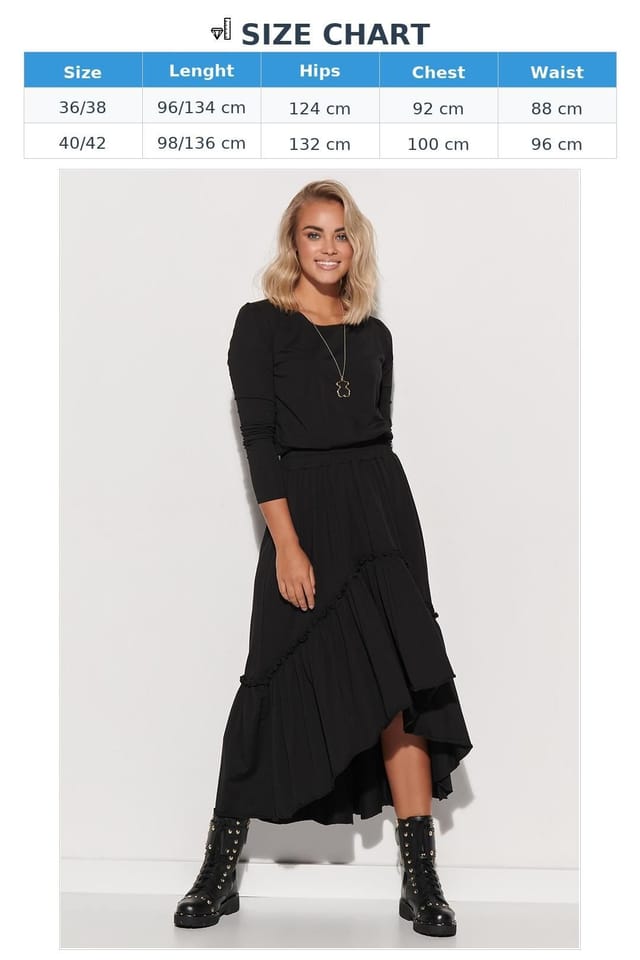 Love Lace Love Lace Women's Maxi Dress with Fancy Frills in Black - 3