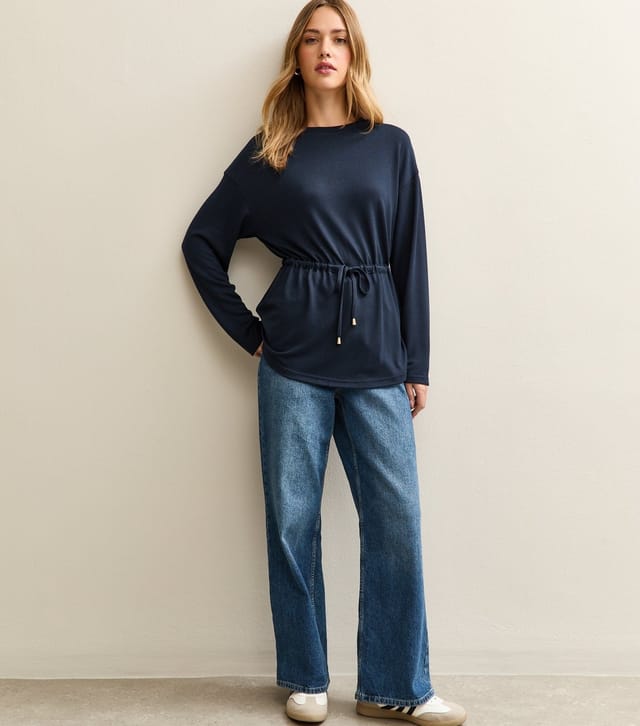 New Look Women's Navy Soft Touch Tie Waist Top New Look - 3