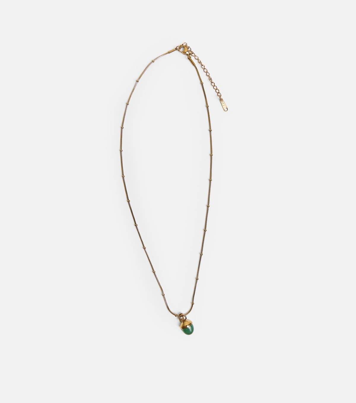 Public Desire Gold Tone Green Pendant Necklace Public Desire New Look