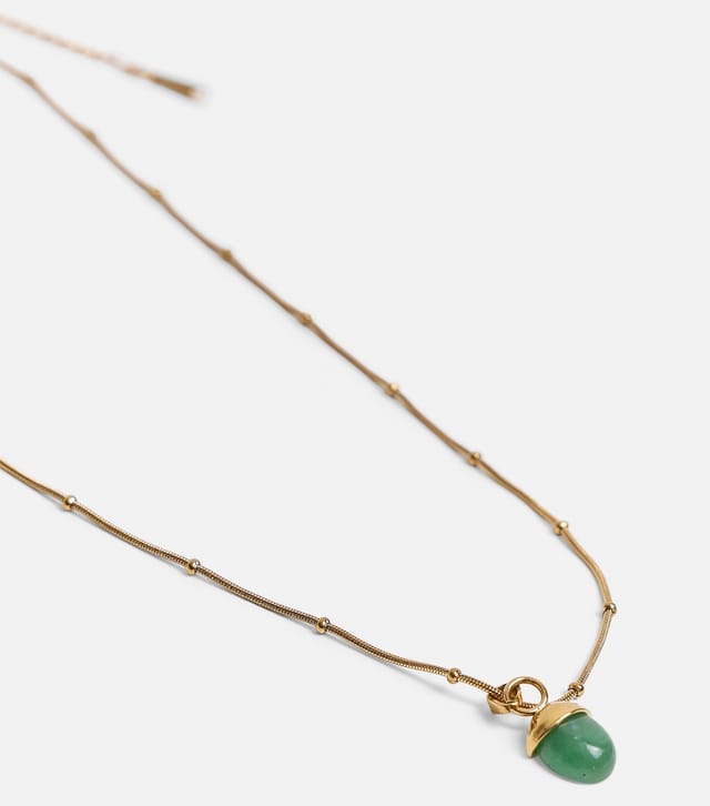 Public Desire Gold Tone Green Pendant Necklace Public Desire New Look - 3