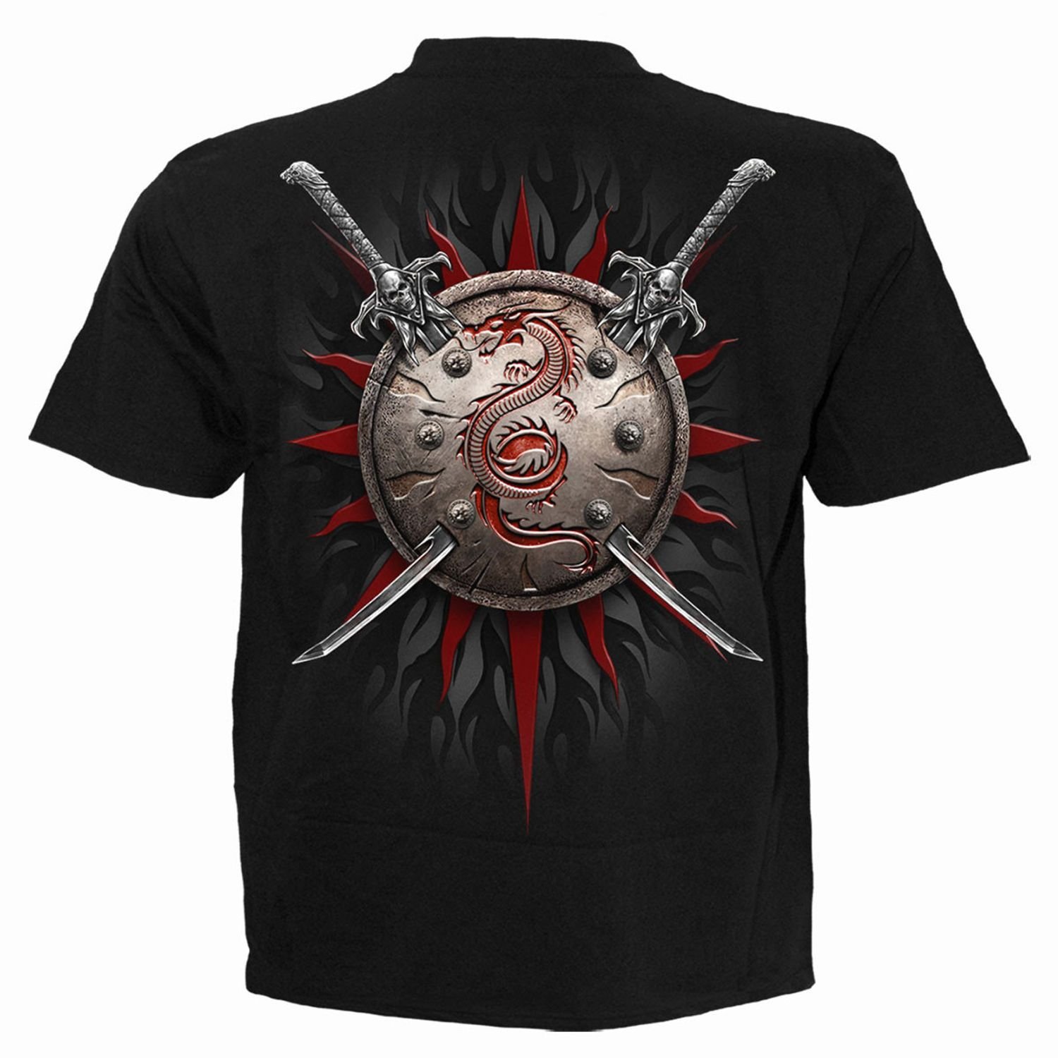 Spiral Direct Spiral Direct Men's Dragon Back Print T-Shirt in Black - 2